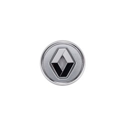 Cabochon Renault gris métal clair cerclage chrome