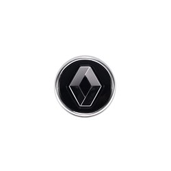 Cabochon Renault noir brillant cerclage chrome