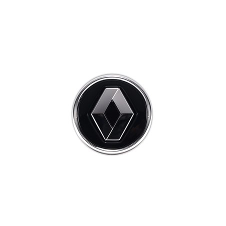 Cabochon Renault noir brillant cerclage chrome